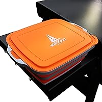 MIRCOAST GRILL Collapsible 8L BBQ Prep Tub with Lid & Cutting Board - Portable Marinating Container for Camping, Grilling & Food Storage