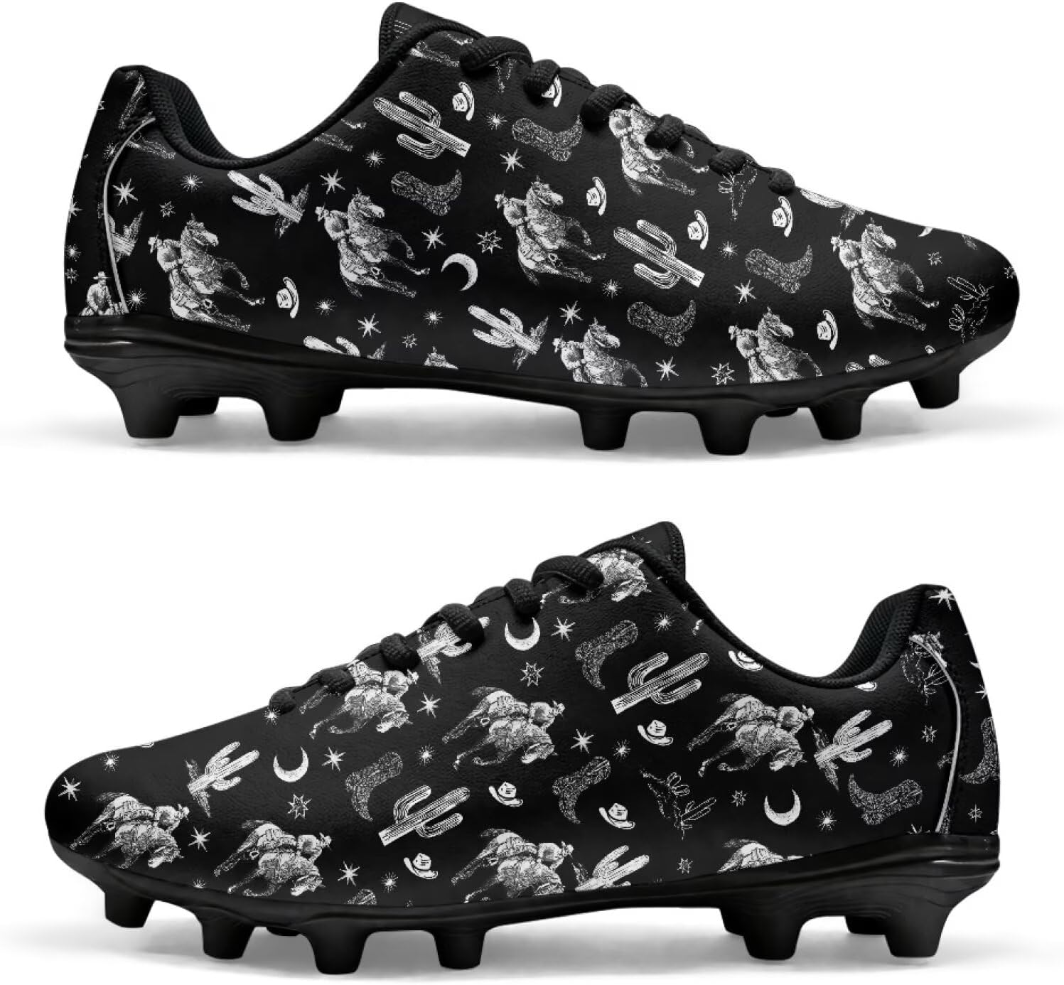 Unisex Soccer Cleats Mens Womens Soccer Shoes Lightweight Lace-Up Adult Football Shoes