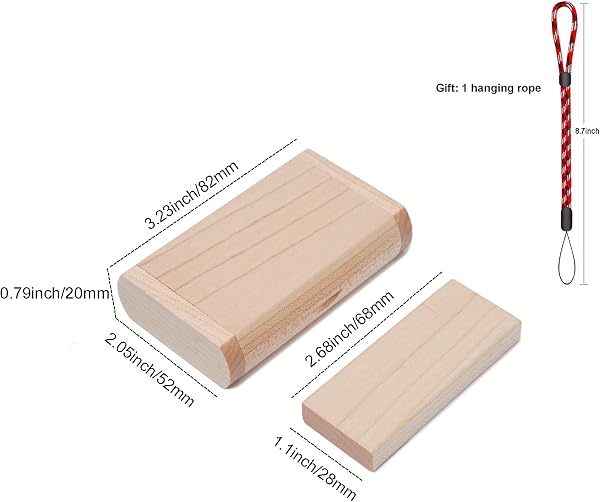 Clé USB C en Bois d'Érable 64 Go, OTG Pen Drive, Flash Drive USB 2.0 et Type C pour Smartphone Android, USB A + C - 5
