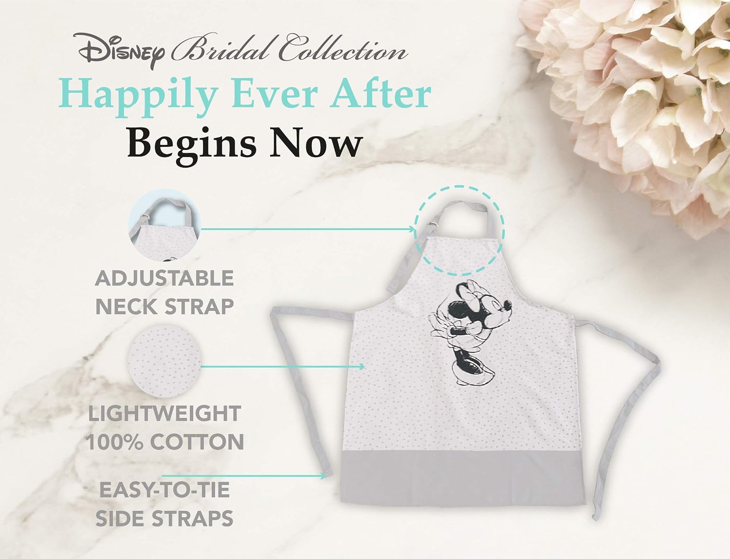 Disney 100% Cotton Kitchen Cooking Apron- Durable Lightweight Kitchen Apron