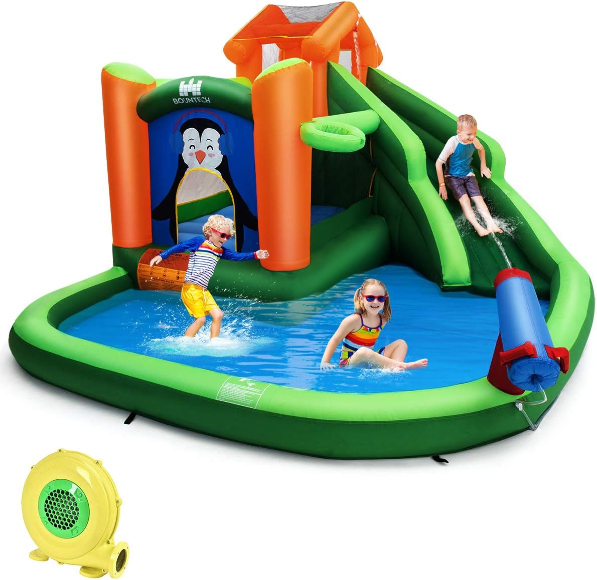 BOUNTECH Inflatable Water Slide, 6 in 1 Water Park Bounce