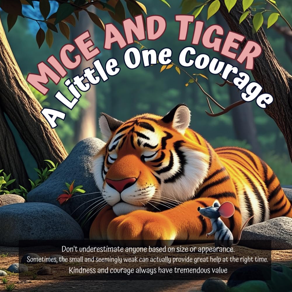 "Mice and Tiger. A Little One Courage" (Story Book, Puzzle Book, Coloring Book and Find Differences in Pictures): Kindness and courage always have tremendous value.