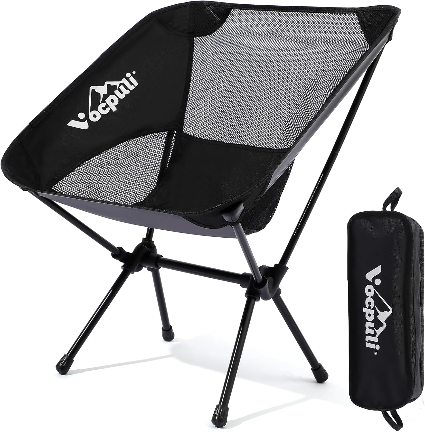 Camping Chair, Lightweight Folding Backpacking Hiking Chair, Compact Portable 330 lbs Capacity，Gifts for Men (Black -1pack