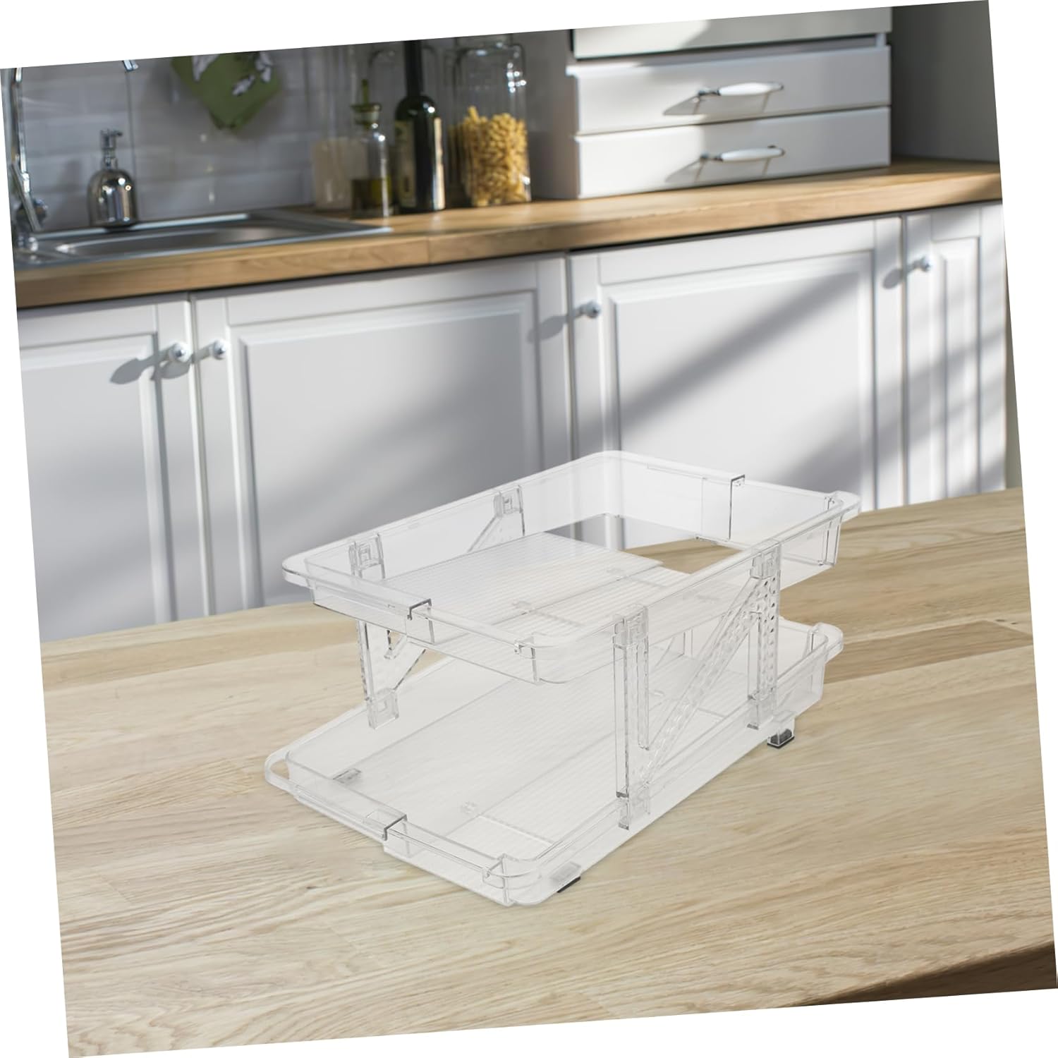 UPKOCH Soda Can Dispenser Organizer Dual Beverage Can Holder for Refrigerator Rolling Storage Bin for Easy Access and Space Saving Kitchen and Pantry