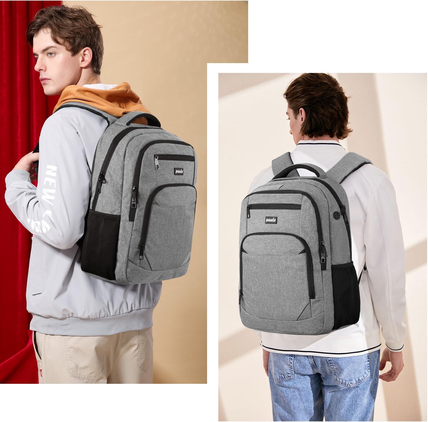 Paude Backpack for School, Laptop, Bookbag for Teen Boys – 15.6 Inch College Backpack for University, Business, Work, Travel