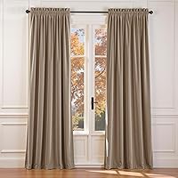 Vista 130 de Lazzzy - 2 paneles de cortinas opacas de terciopelo, con aislamiento térmico, con bolsillo para cortinero, para dormitorio, sala de estar