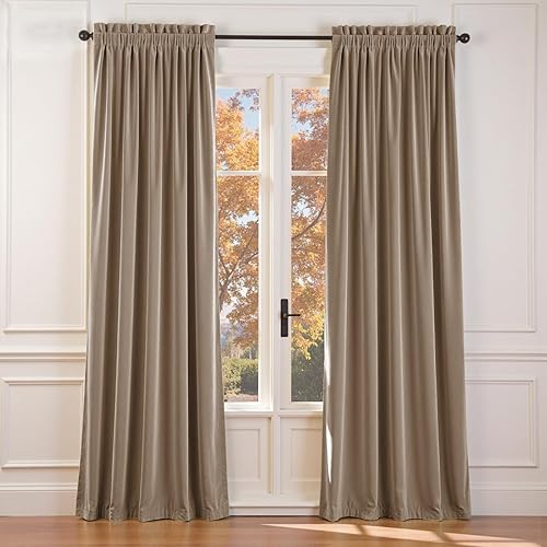 Miniatura 129 de Lazzzy Cortinas Opacas de Terciopelo con Aislamiento Térmico para Ventanas de Habitación, Cortinas de Lujo Súper Suaves para Sala de Estar, Salvia