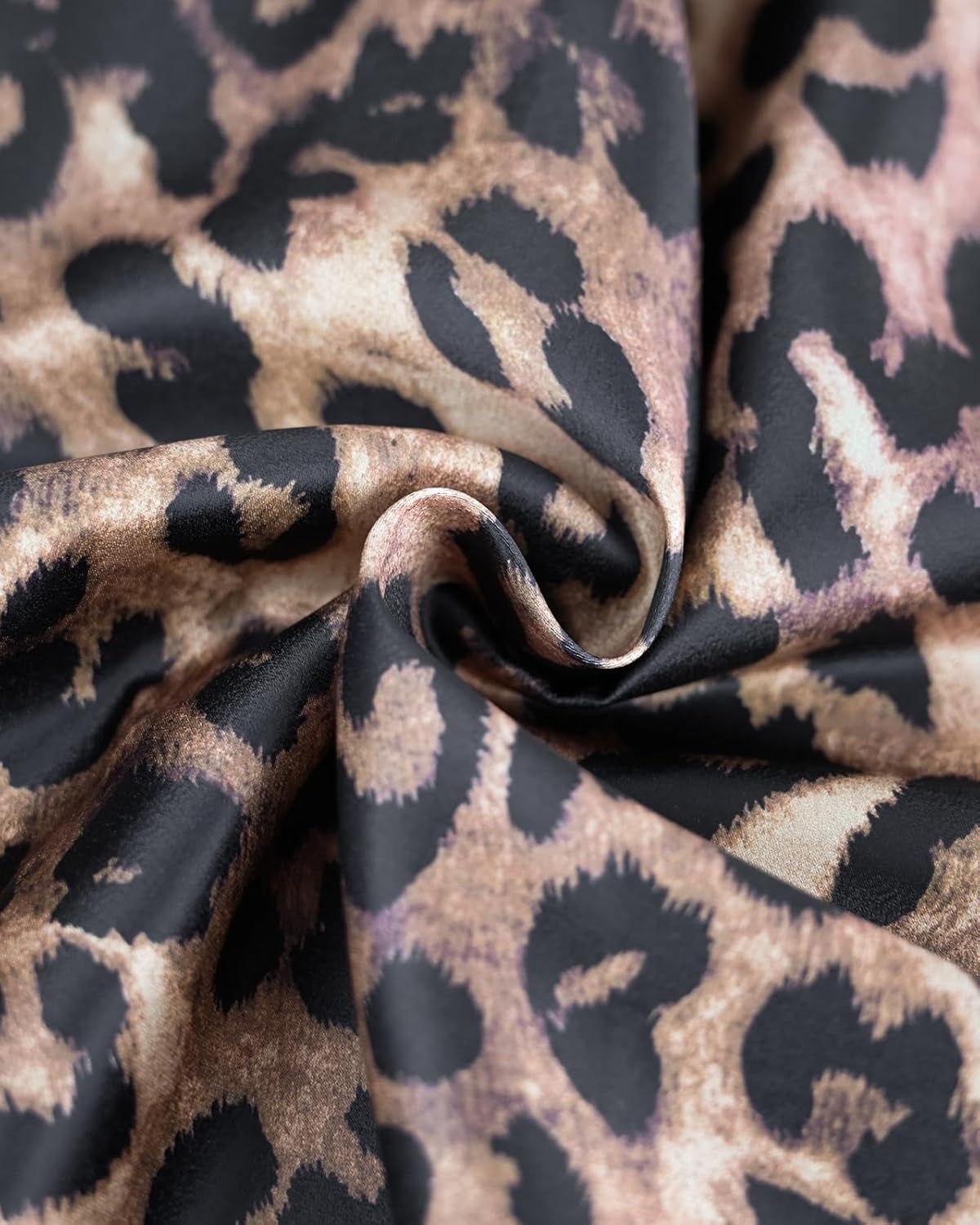 Women's Leopard Silk Satin Midi Skirt Elastic High Waisted A-Line Cheetah Print Fall Long Skirts for Women 2025 - Image 8