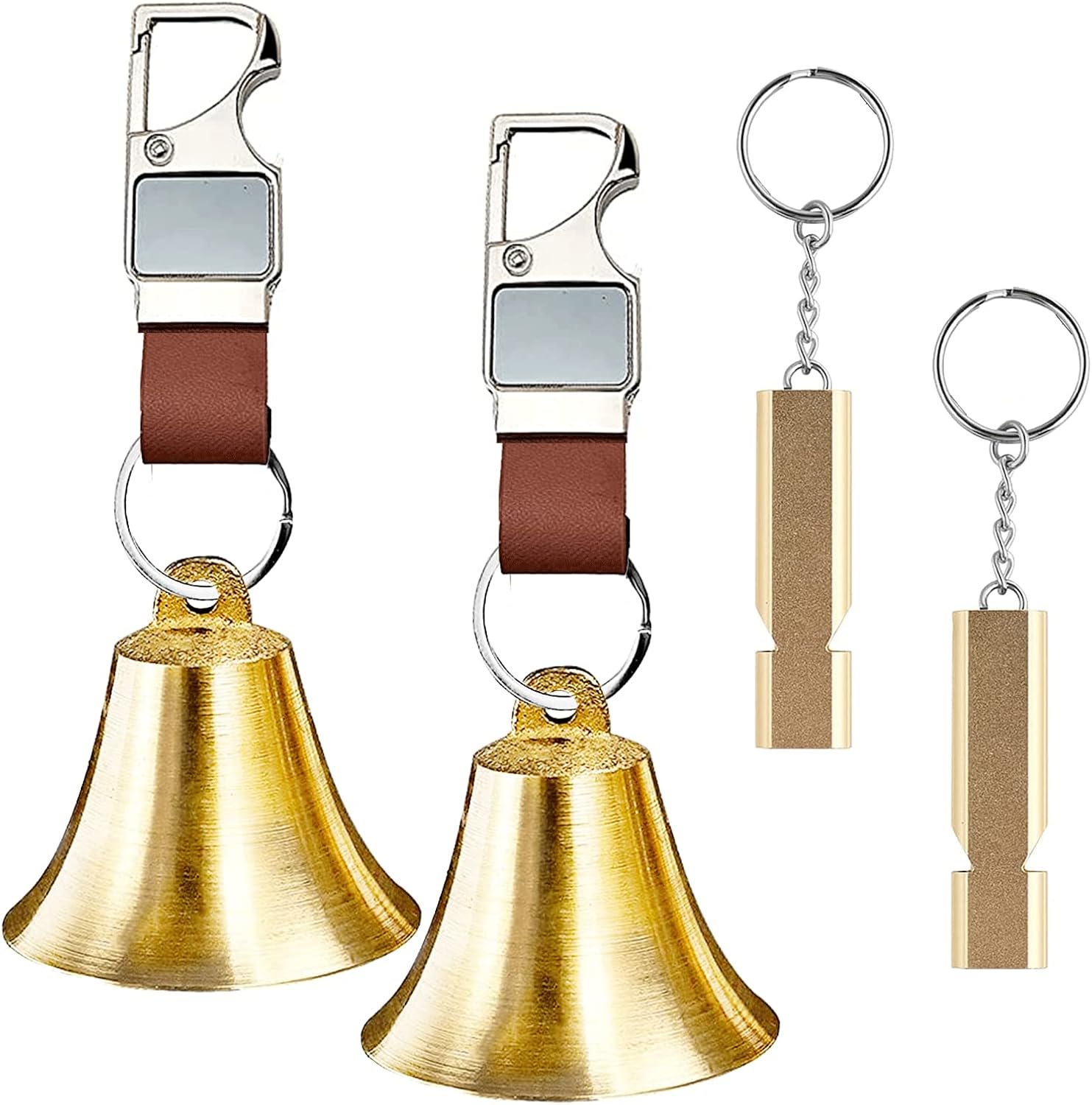 Pacify 3/6 Pack Loud Bear Bell with Whistle Set for Hikers, 2 Inch 3 in 1 Hiking Gear Bear Bells with Emergency Whistle and Carabiner Clip for Home Decor, Survival, Biking, Climbing Pacify 3/6 Pack Loud Bear Bell with Whistle Set for Hikers, 2 Inch 3 in 1 Hiking Gear Bear Bells with Emergency Whistle and Carabiner Clip for Home Decor, Survival, Biking, Climbing
