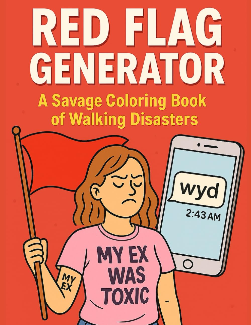 Red Flag Generator: A Hilariously Savage Adult Coloring Book of Dating Disasters, Narcissists, and Walking Red Flags: The Ultimate Gag Gift for Women, ... Relief Book with 52 Cringeworthy Scenes