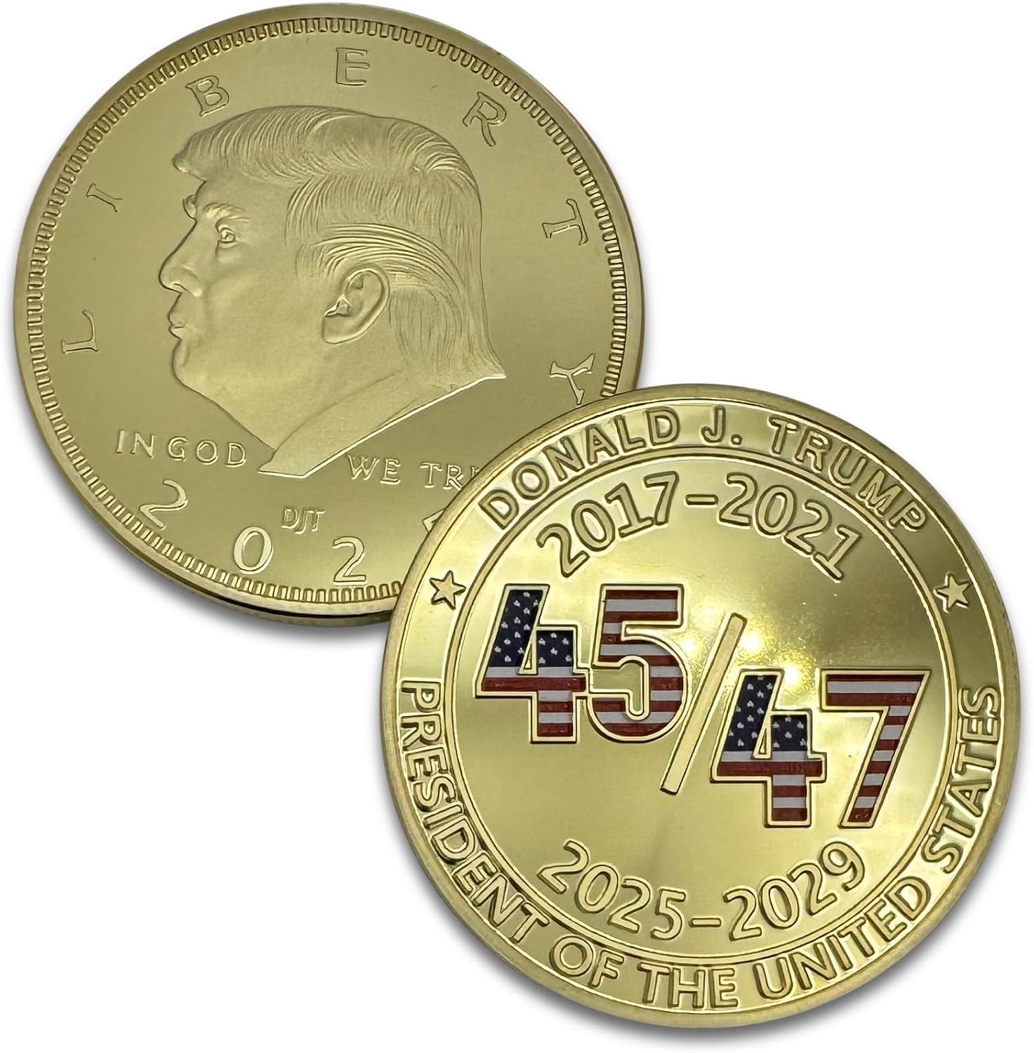 Donald Trump Collectible 45 47 Gold Challenge Coin (2025 Gold 45/47) Thumbnail