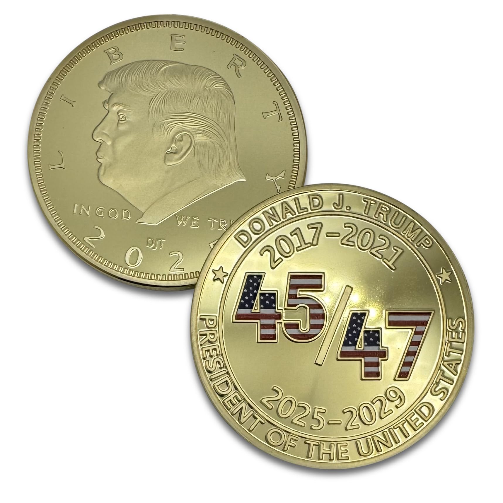 Amazon.com: Aizics Mint Donald Trump Collectible 45 47 Gold