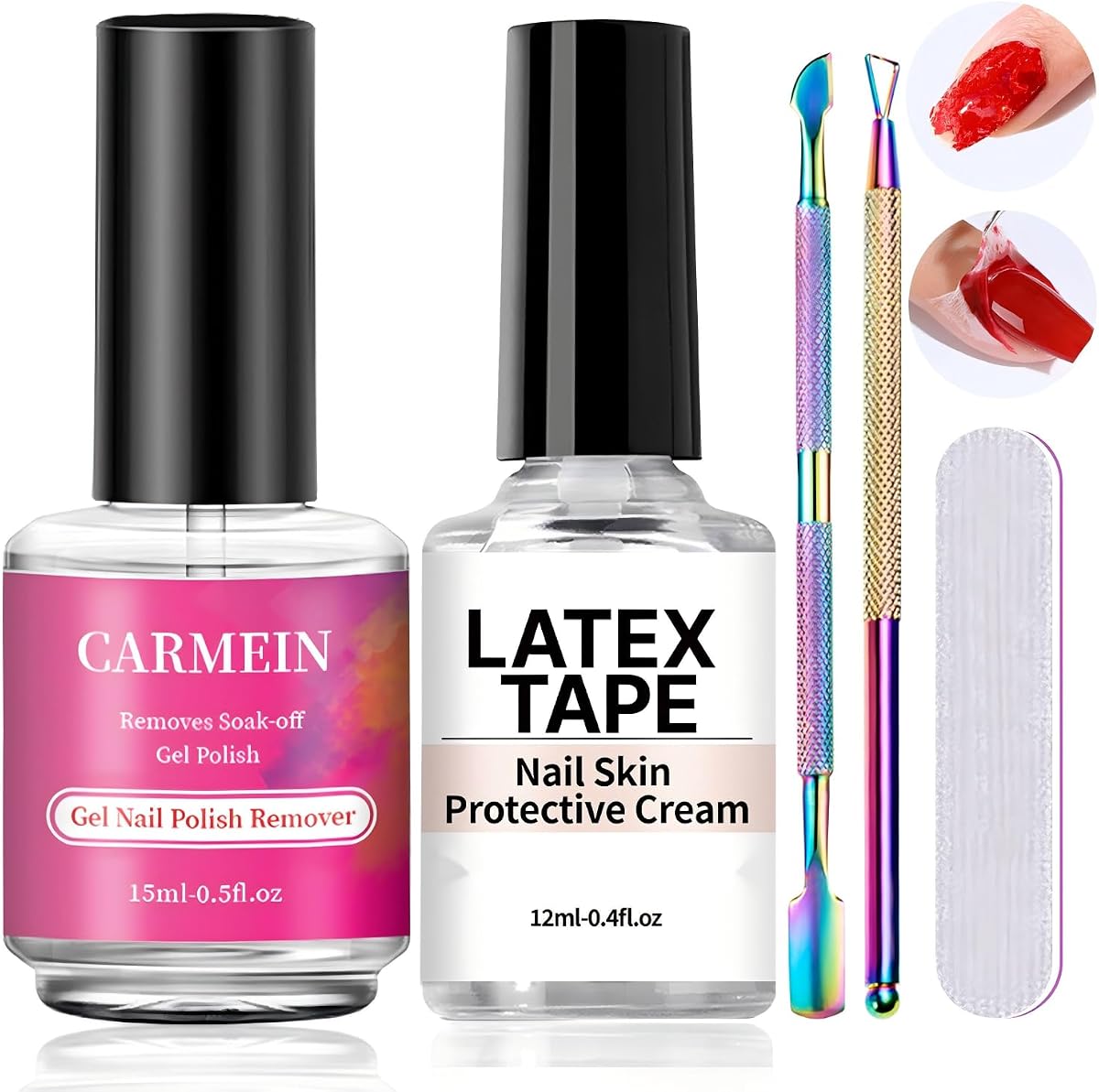 Gel Nail Polish Remover 15ml | Liquid Latex Cuticle Protector, Fast Peel Off No Soaking Wrapping, Remove Gel Polish in 2-5 Minutes