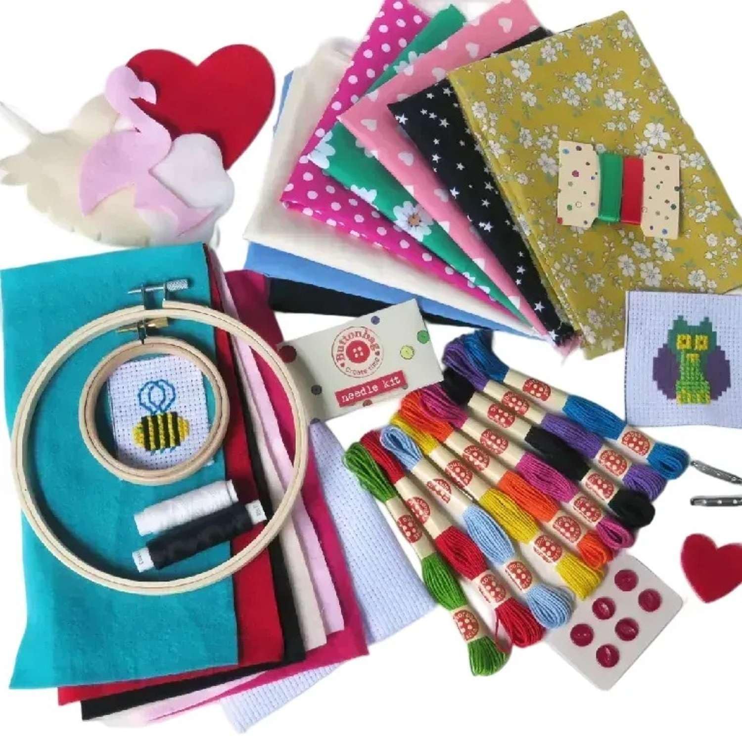 Buttonbag Bumper Sewing Craft Kit By - Learn To Sew - Kids Crafts Kit - Suitable For All Levels With Simple Patterns And Full Instructions - Childrens Craft Kit With Gift Suitcase Size 8