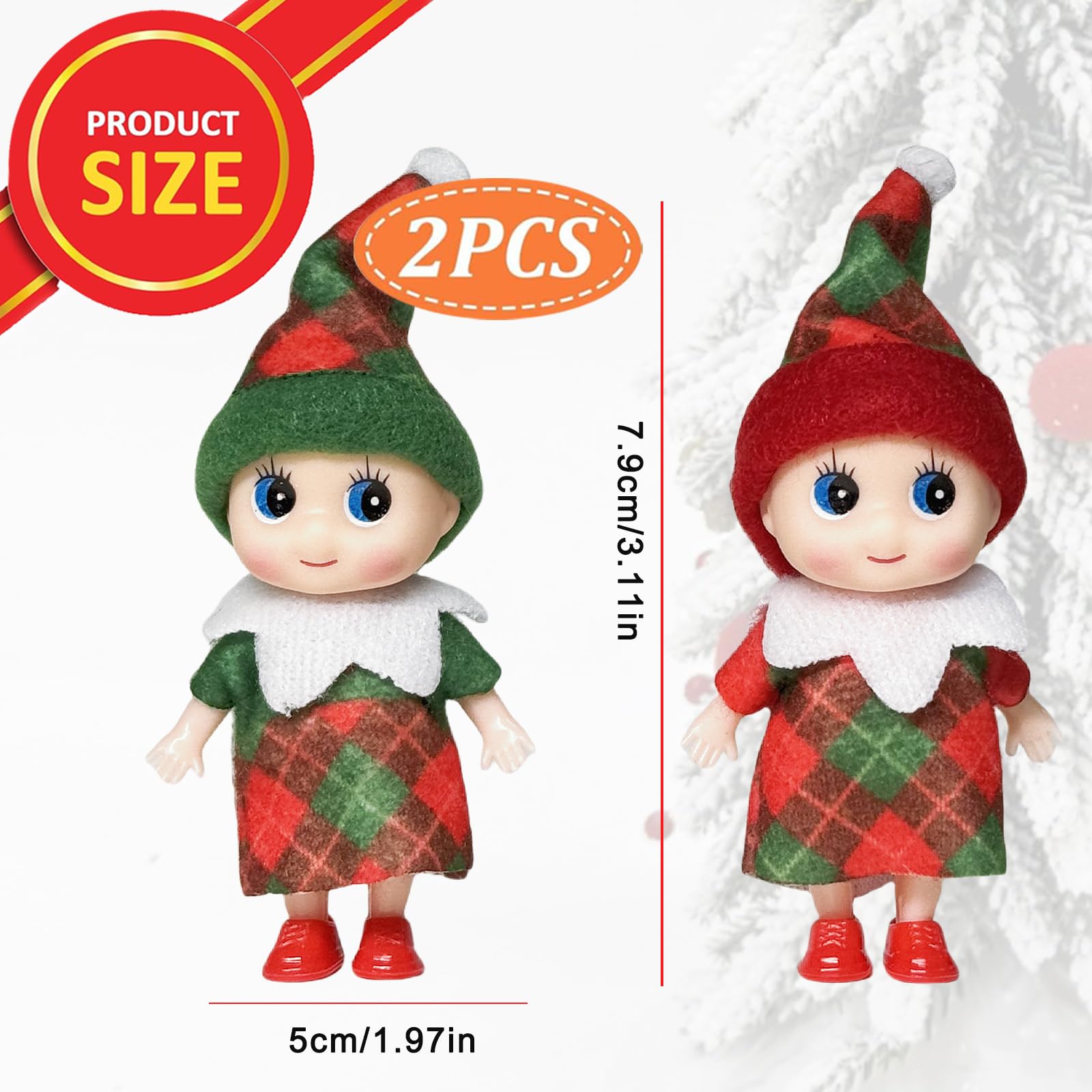 Mini Elf Baby Doll for Christmas Decor,Tiny Elf Doll Christmas Baby Elf Doll for Kids,Baby Elves Dolls Novelty Toy Xmas Tradition Accessories Shelf Doll for Xmas Gift Advent Calendar Stocking Stuffers - Image 2