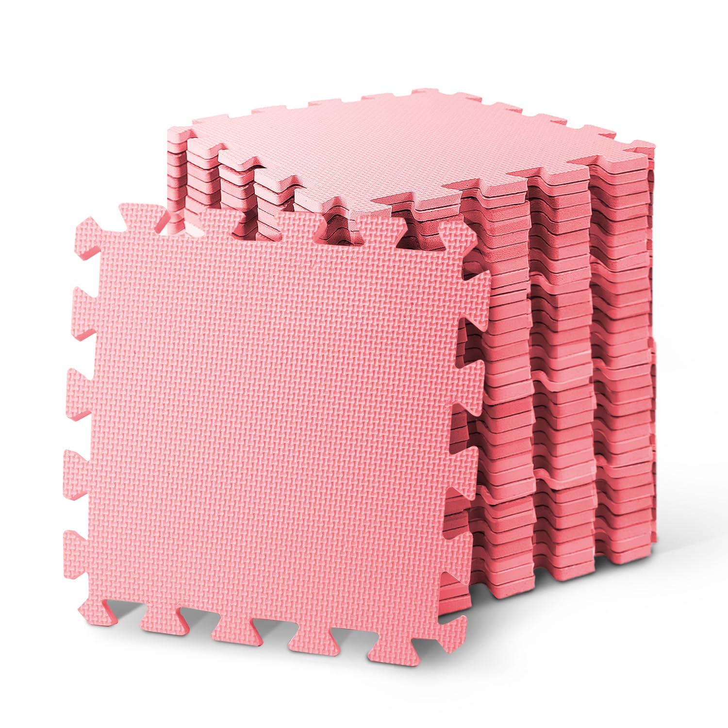 kidoola Foam Baby Play Mat (29x29cm) – Thick & Soft EVA Foam Interlocking Floor Tile Matting for Children – Safe & Comfortable 7mm Thick Play Flooring (36pc) - Pink — image 1