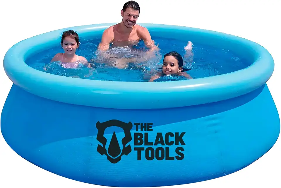 Piscina Inflável Redonda 1400L Resistente Circular Cor Azul 63x183CM TBT-007 The Black Tools