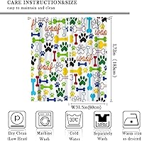 Vista 190 de Cortinas opacas con estampado de patas de perro, estampado de patas de perro y huesos, tratamiento de ventana, cortinas con aislamiento térmico