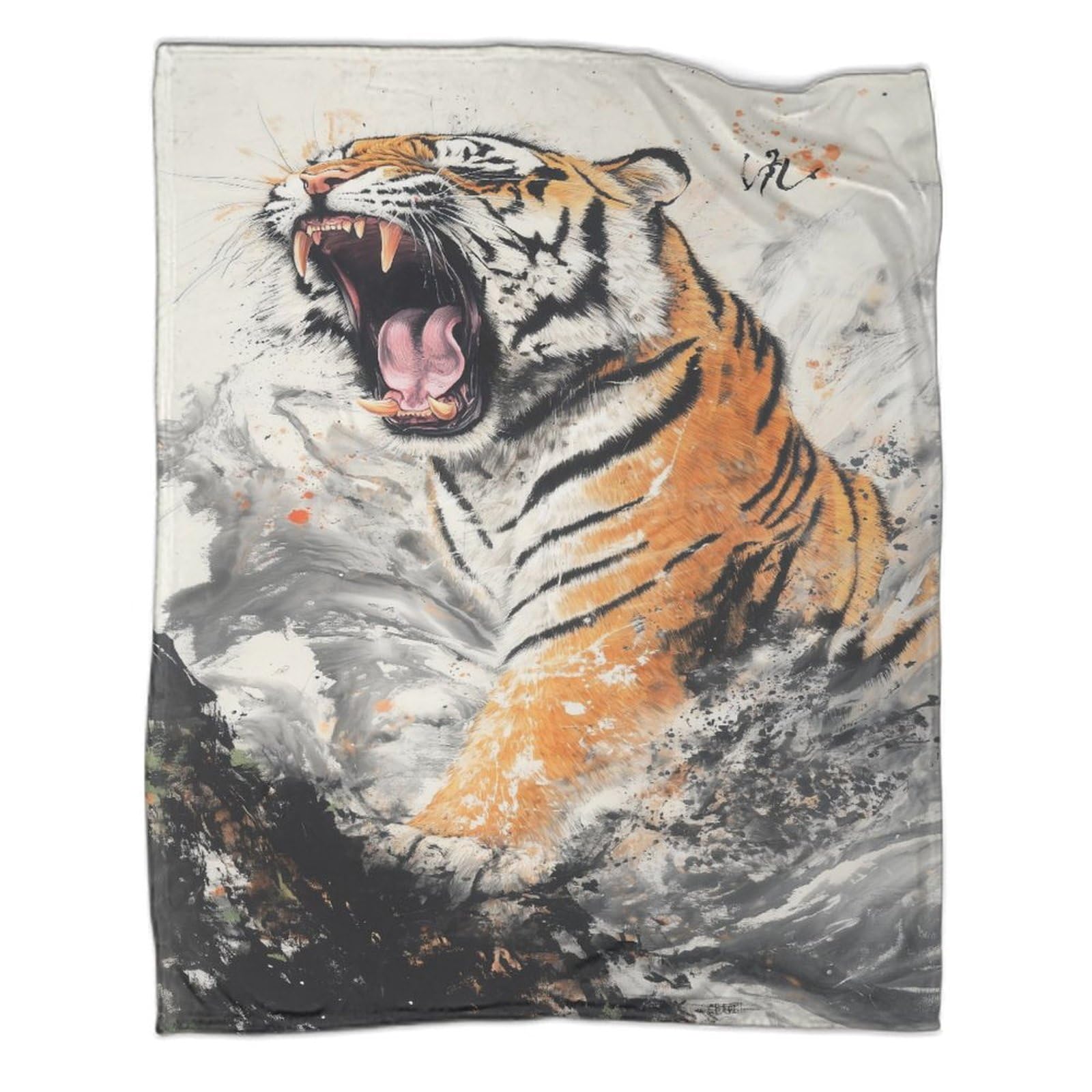 Plaid canapé confortable tigre pour des soirées cocooning chaleureuses en famille 180x200cm