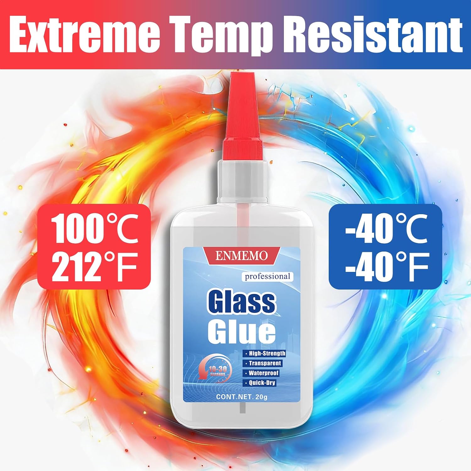 (2-in-1) Glass Glue with Brush Applicator&Nozzle,Acrylic Glue,Glass Repair