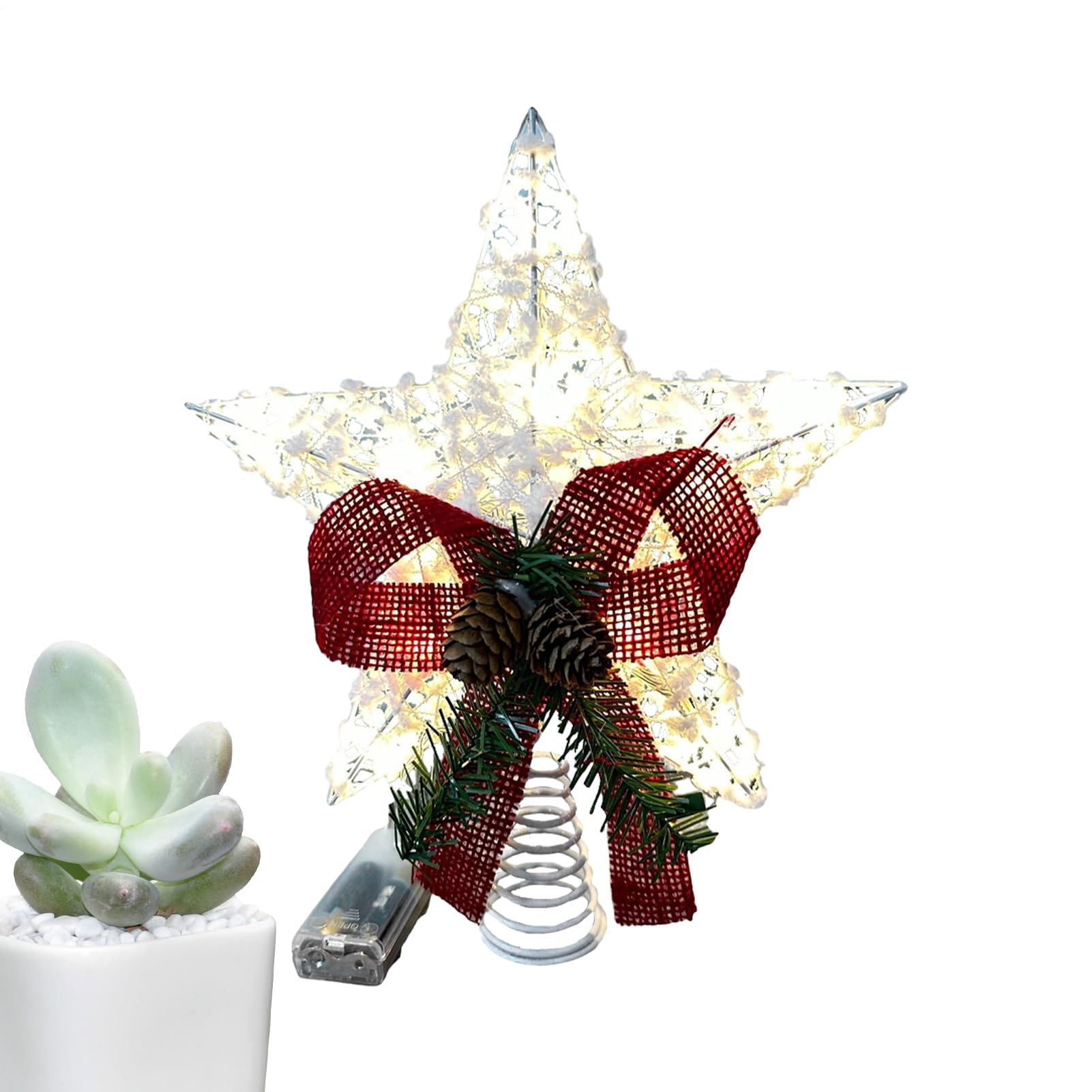 Estrella brillante para la cima del árbol de Navidad que realza tu decoración festiva