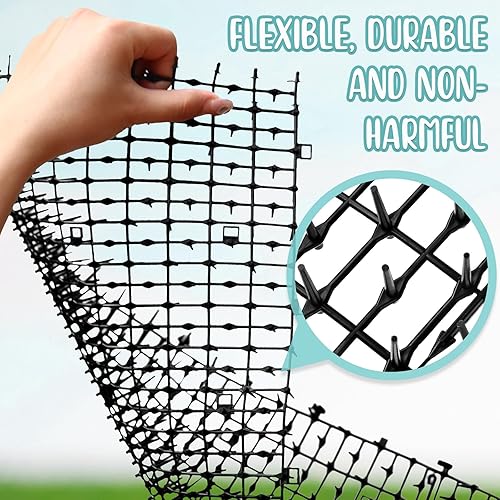 Miniatura 3 de Sanwuta Tapete disuasorio para gatos de 26.3 pies, 2 piezas, para exteriores, con púas, tiras de espinillas, disuasorio de excavación de perros en