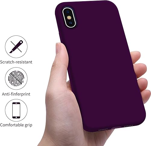 Miniatura 4 de OTOFLY Funda de silicona líquida de goma de gel de cuerpo completo a prueba de golpes para iPhone XsiPhone X, antiarañazos y huellas dactilares,