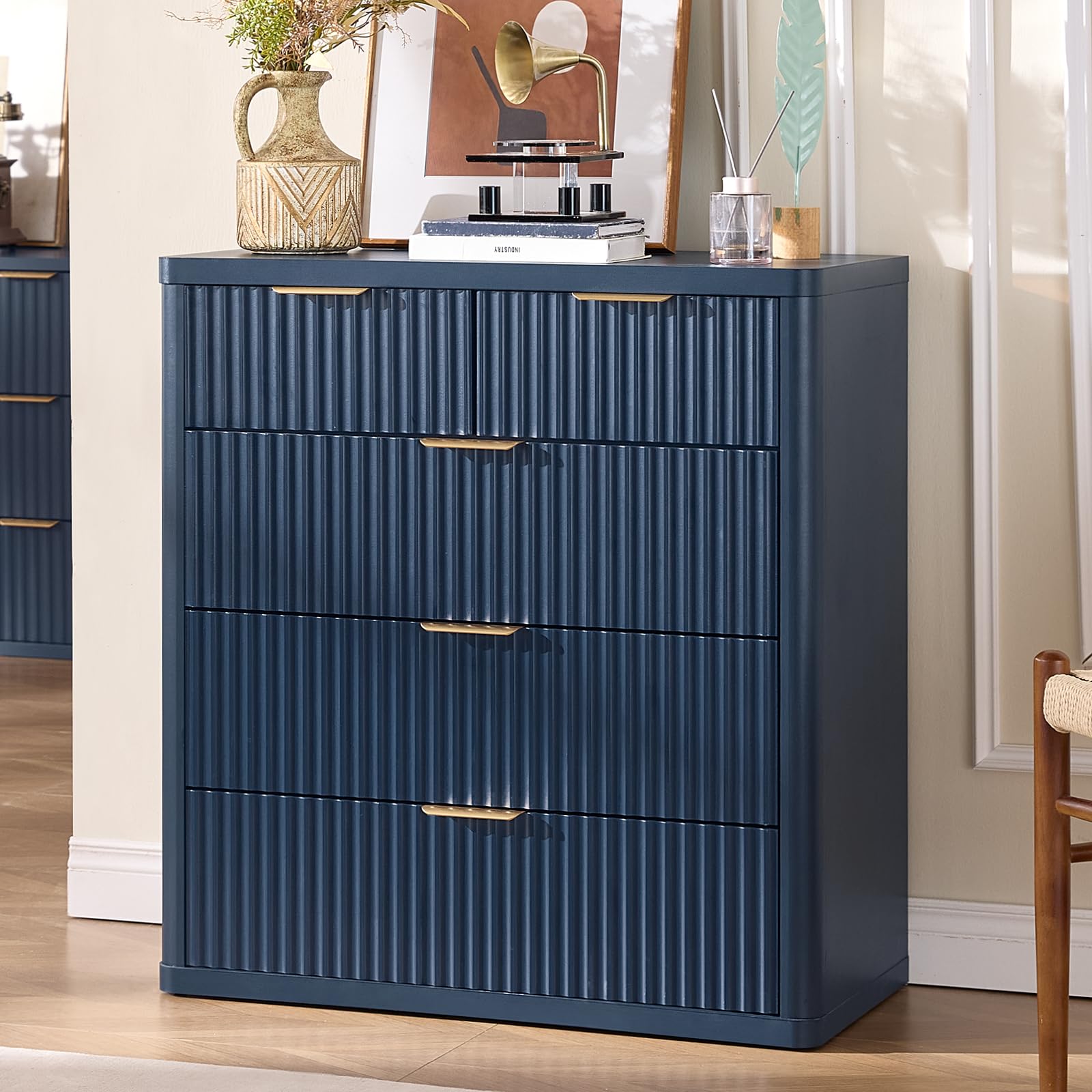 Amazon.com: LEYAOYAO Fluted 5 Drawers Dresser for Bedroom, 34