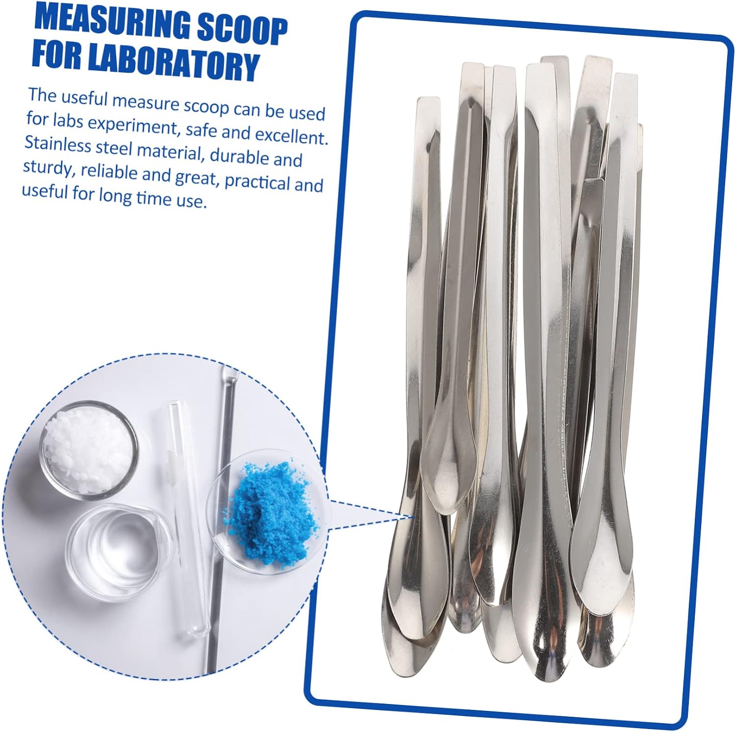 4-Piece Stainless Steel Measuring Spoon Set for Laboratory Use Precision Sampling Scoop Long Handle for Experiment Measurement and Lab Applications