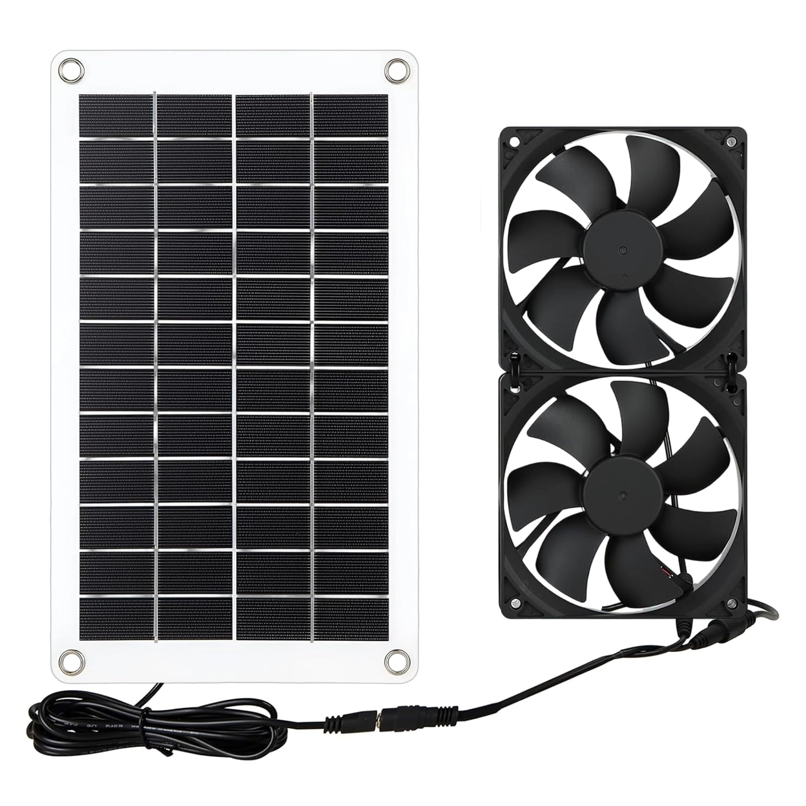 Ypbew 8W Photovoltaic 12V Twin Exhaust Fan For Efficient Cooling Ventilation And Smell Removal In Residential Garage Greenroom Solar Exhaust Fan