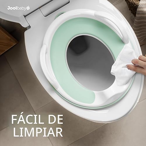Miniatura 6 de Jool Baby Asiento de entrenamiento para ir al baño con asas para niños y niñas, se adapta a inodoros redondos y ovalados, antideslizante
