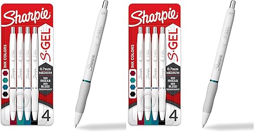Miniatura 5 de SHARPIE S-Gel, bolígrafos de gel, punta media (0.028 in), bolígrafos de tinta de gel negro, rojo y azul, 4 unidades