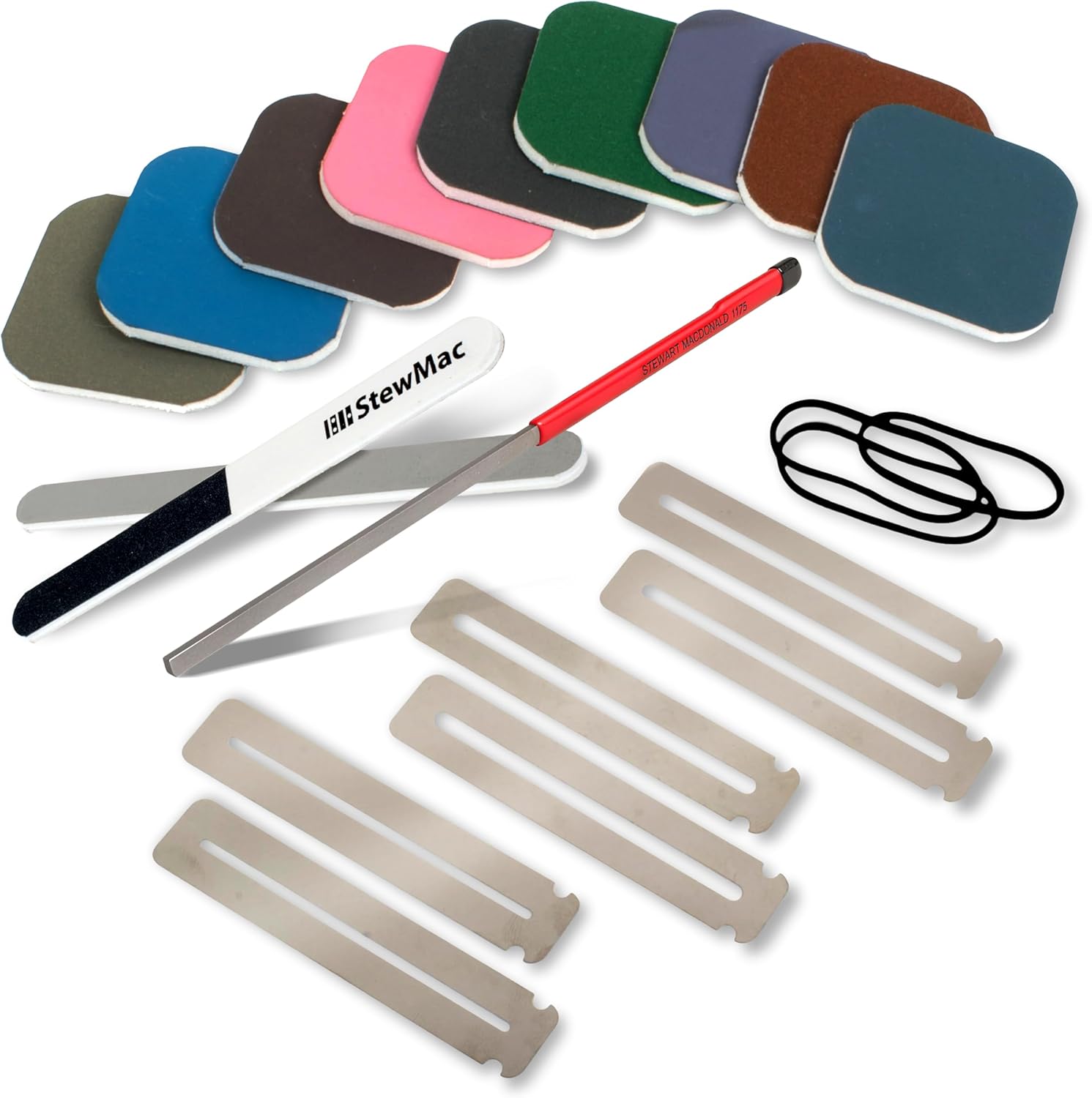 StewMac Rough Fret Smooth + Shine Set, Guitar Fret End Dressing And Polishing Kit for Guitar Maintenance (5087)
