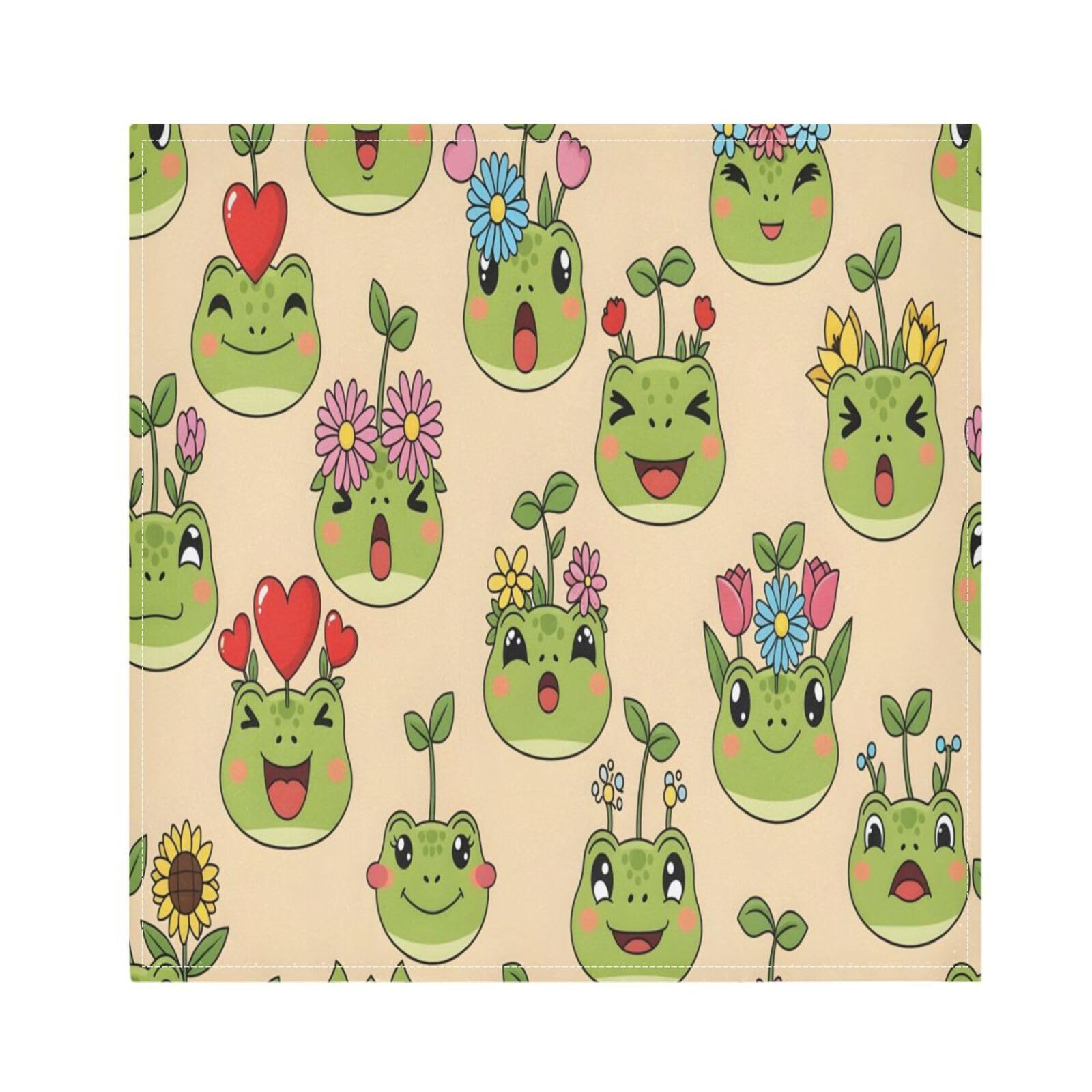 Ttgoth Frogs Cloth Napkin Set of 6 Washable & Reusable Dinner Napkins for Dining Table, Banquets, Wedding, Party, 50x50 cm