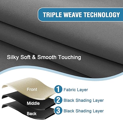 Miniatura 6 de H.VERSAILTEX Cortinas de patio 100% opacas, cortinas con aislamiento térmico para puertas correderas, paneles de ventana extra anchos, cortinas con