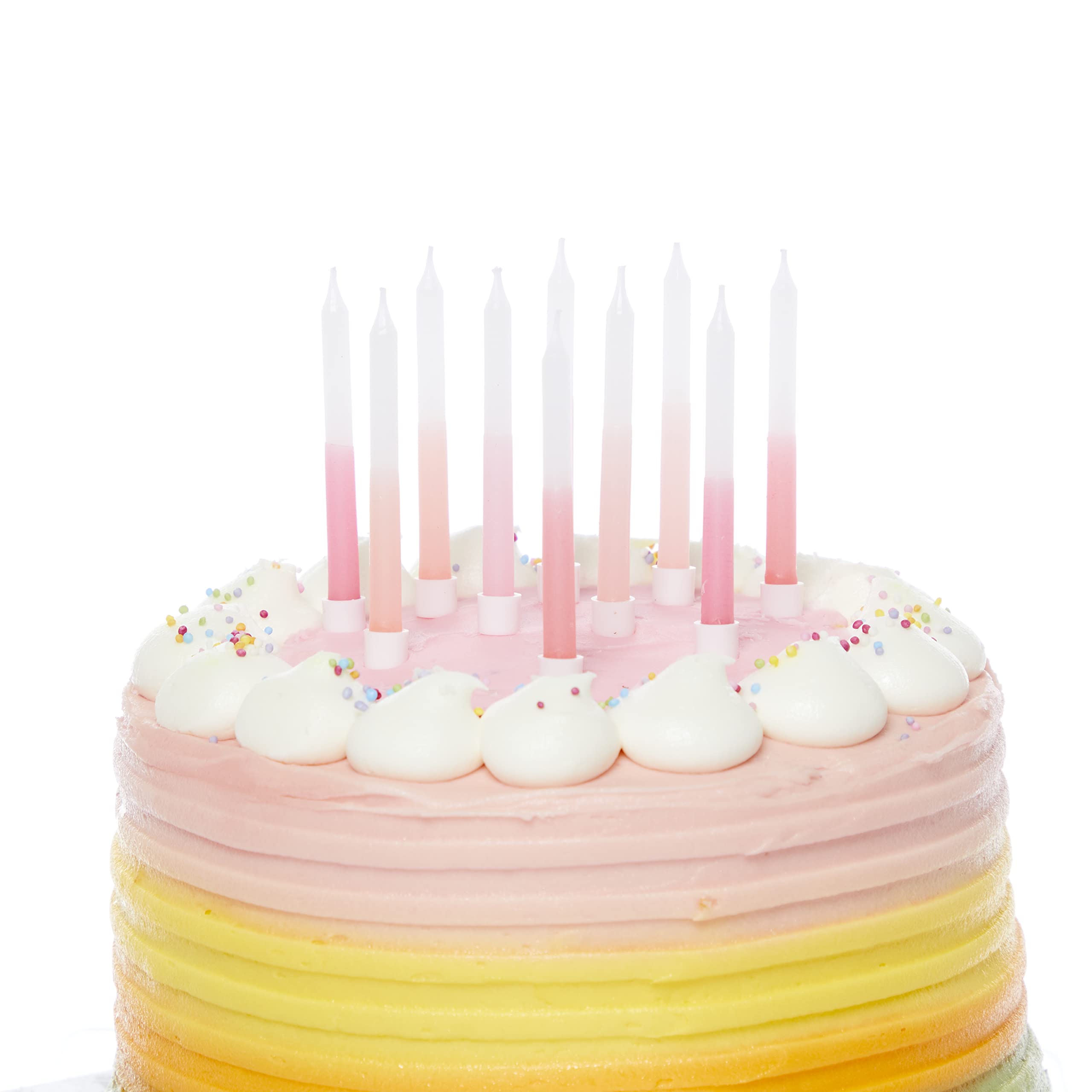 Amscan 9911940 Stnd Candle Gradient Pink- 10 Pack, 6 cm