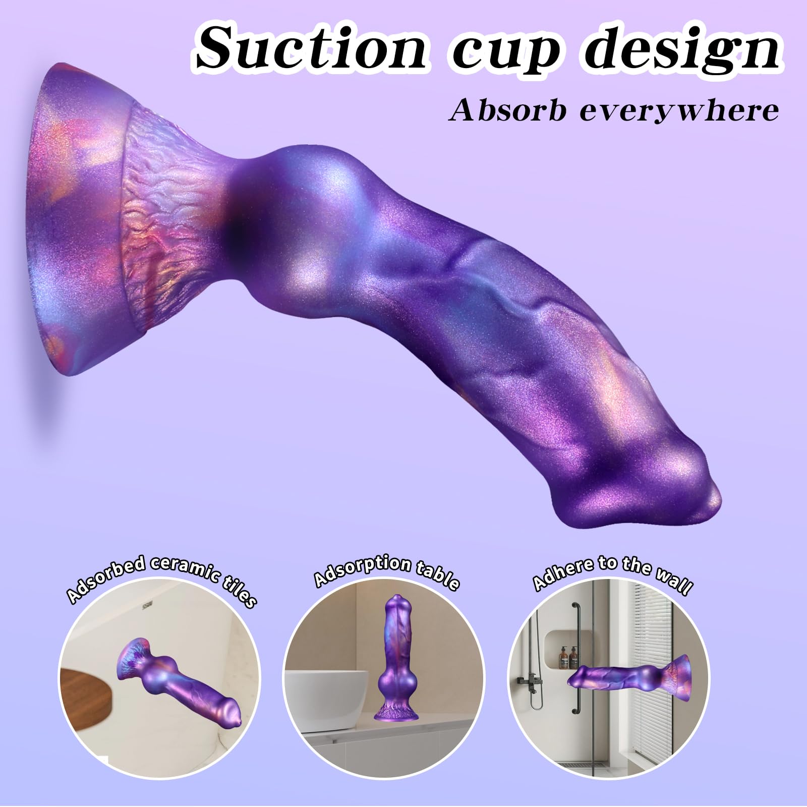 AMAZBEE Godes éjaculateurs avec ventouses et pompes à eau Plugs anaux éjaculateurs monstres pour SM Sex Toy Dilatateurs anaux en silicone avec nœud (L)