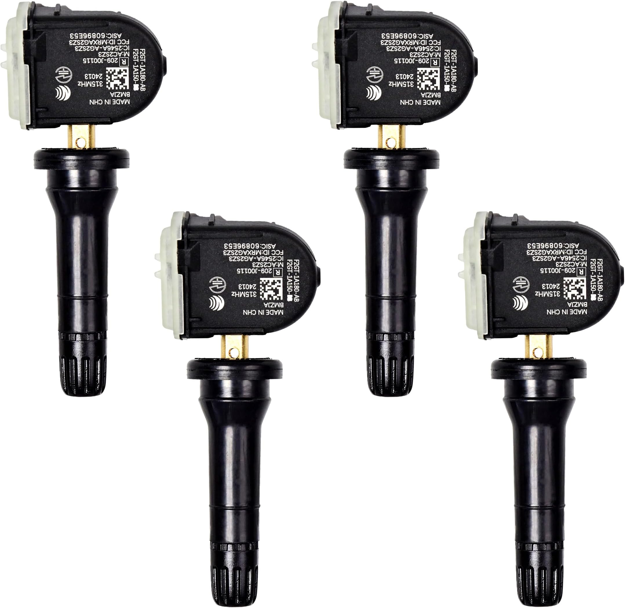 TPMS Tire Pressure Sensors 315MHz Compatible with 2015-2017 Ford F-150 2015-2025 Ford Edge 2016-2024 Lincoin MKX Replaces# F2GZ1A189A F2GT1A180AB F2GT1A150AB（4PCS）