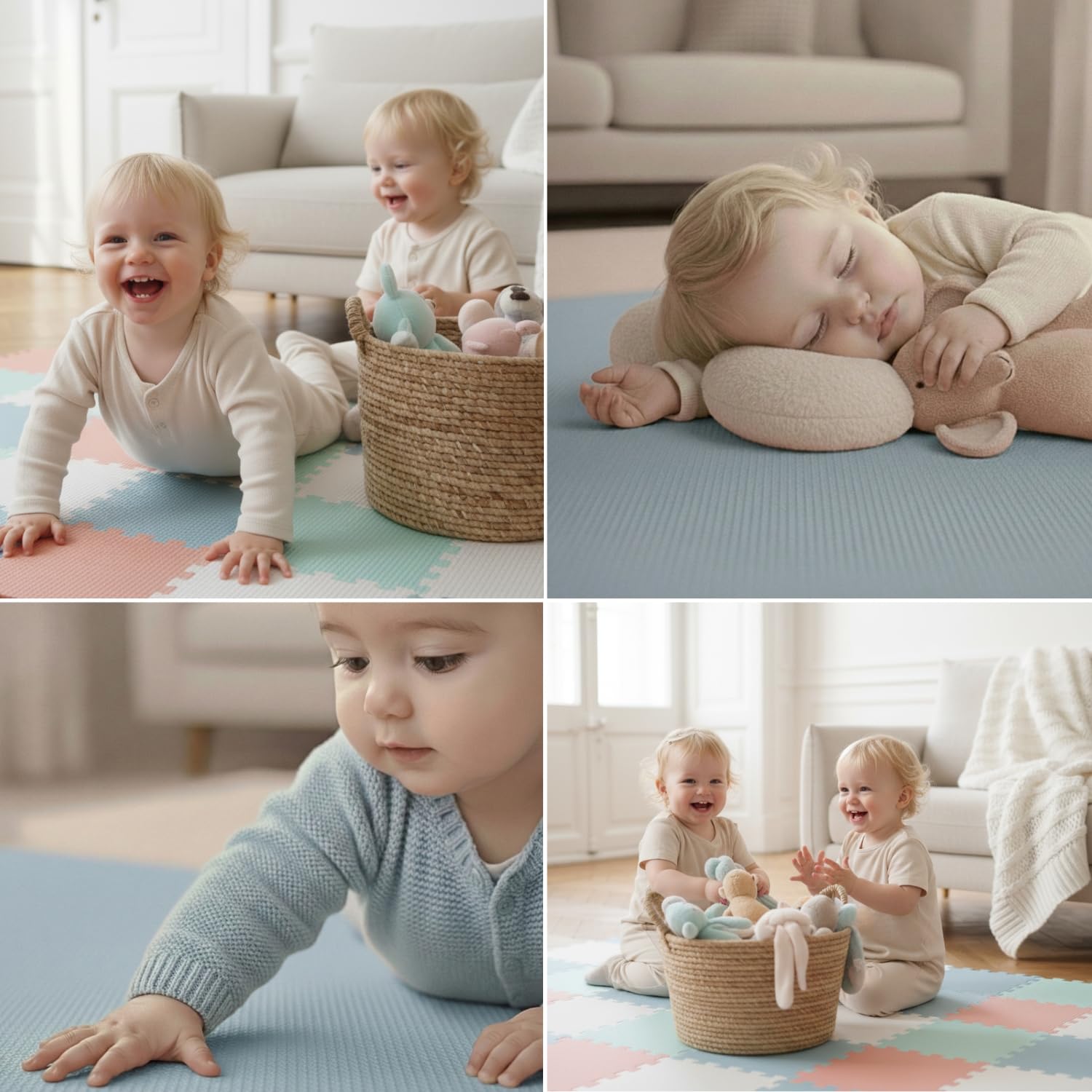 LittleTom 36 Piezas Alfombra Bebé desde el Primer Mes - 30x30 Colchoneta Bebé Suelo - Alfombra Puzzle Bebé - Alfombra Bebe Acolchada Plegable Alfombra Infantil Alfombra Puzzle Bebe Alfombra Niños Foam
