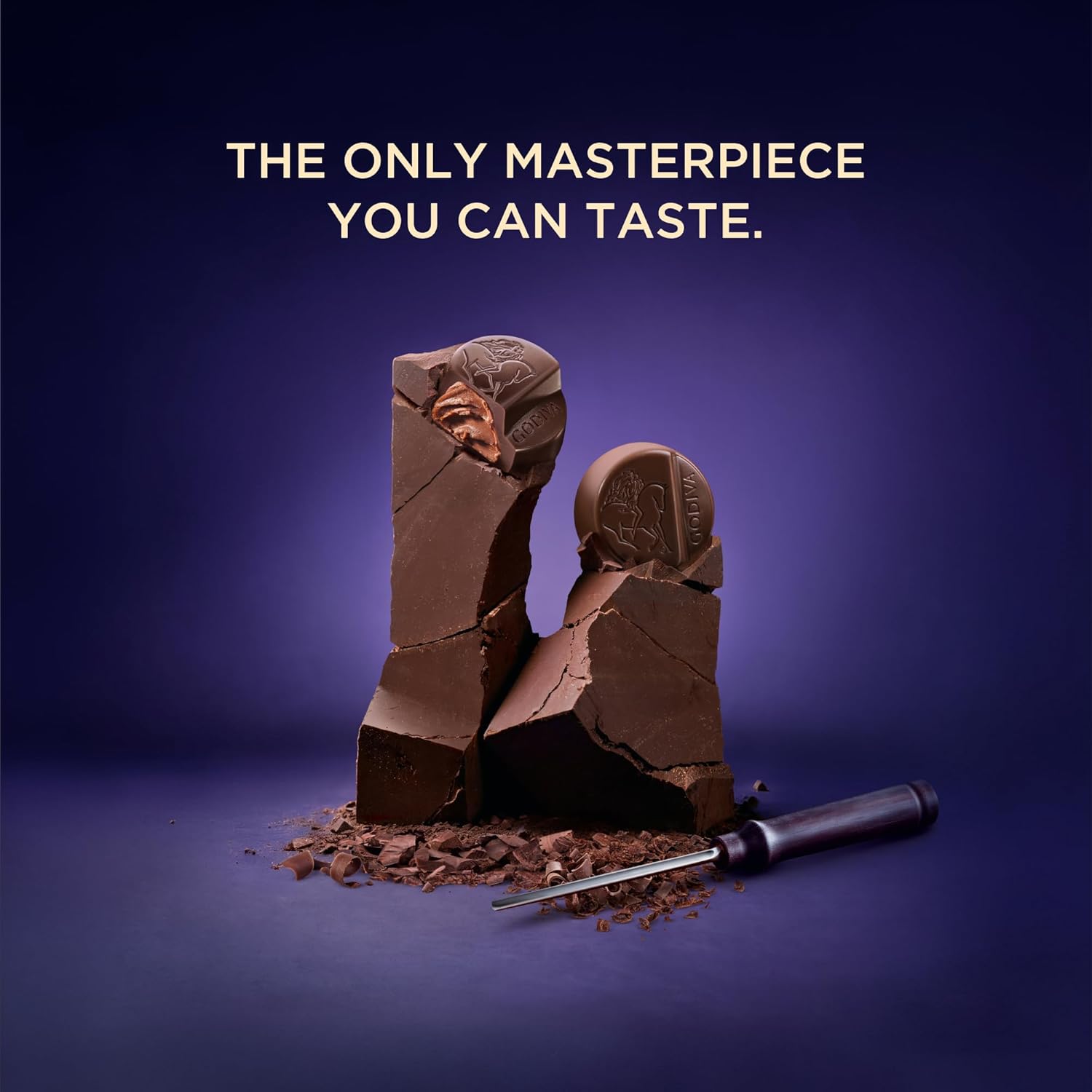 Godiva Masterpiece Dark Chocolate Bags, Individually Wrapped with Ganache Center, Gourmet Gift for Birthday, Holiday, Kosher, Halal, 4oz, Pack of 6