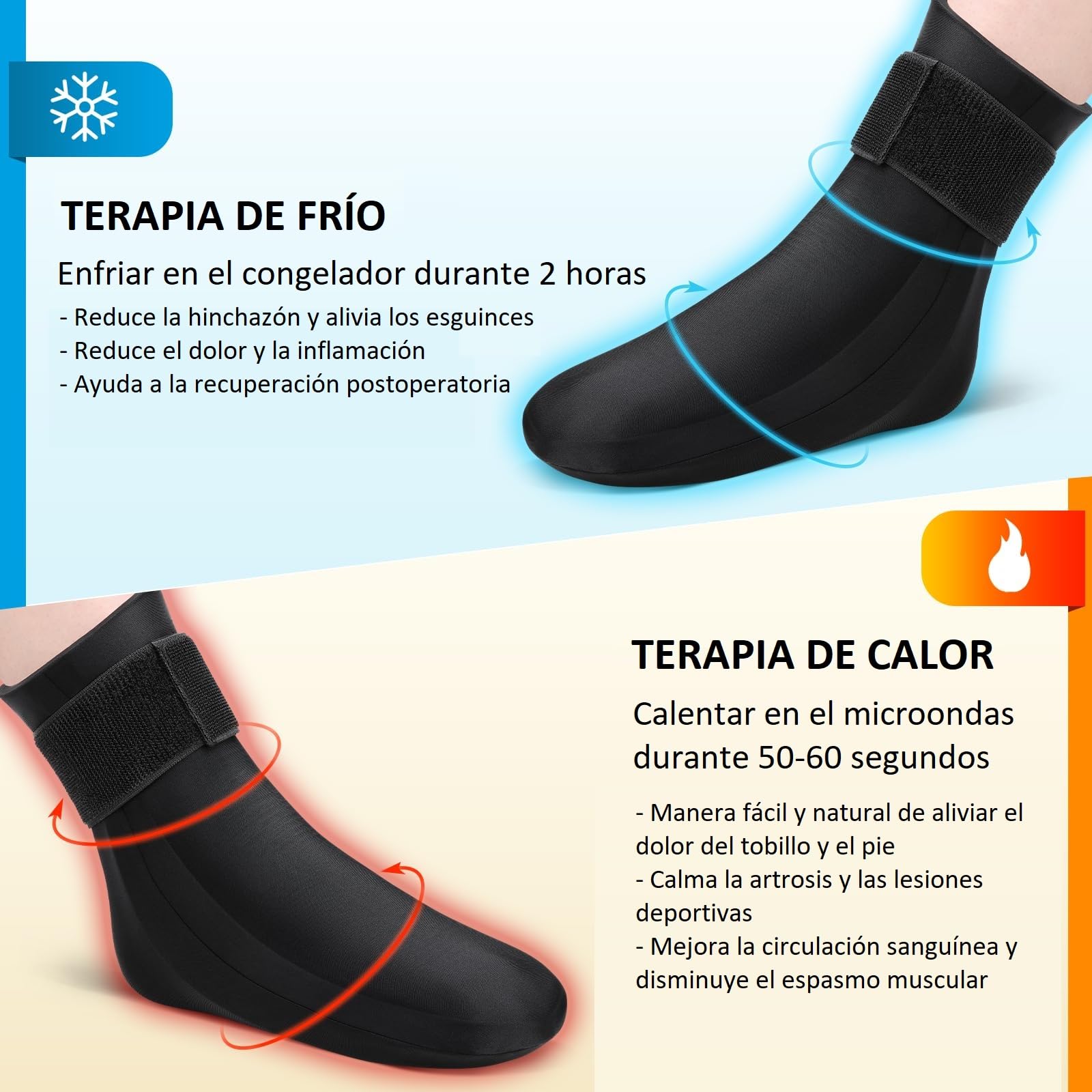 ABUBU Chaussette de thérapie Chaude et Froide, Chaussette en Gel réutilisable, attelle de Cheville, fasciite Plantaire, arthrite, gonflement, entorse, Douleur au Pied, blessure