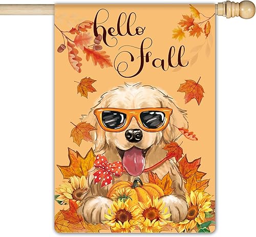 Banderas de jardín para el día de Acción de Gracias para exteriores, bandera de otoño de 28 x 40 pulgadas, de doble cara, bandera rústica de cosecha
