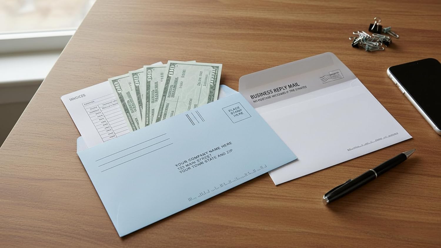 634CR Blue #6 3/4 Courtesy Reply Envelopes 6 1/2 x 3 5/8" QTY 250