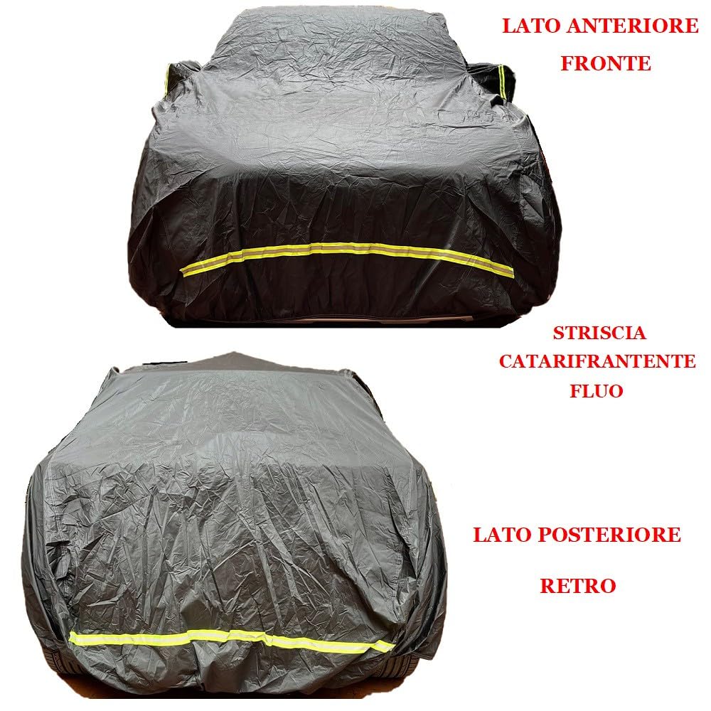 COMPATIBILE CON FORD Fiesta 1.0 Ecoboost 5p. ST-Line TELO COPRIAUTO FELPATO IMPERMEABILE ANTIGELO MUFFA ANTIGRAFFIO TG. M 432X185X120CM COVER PER AUTO CON ZIP LATERALE