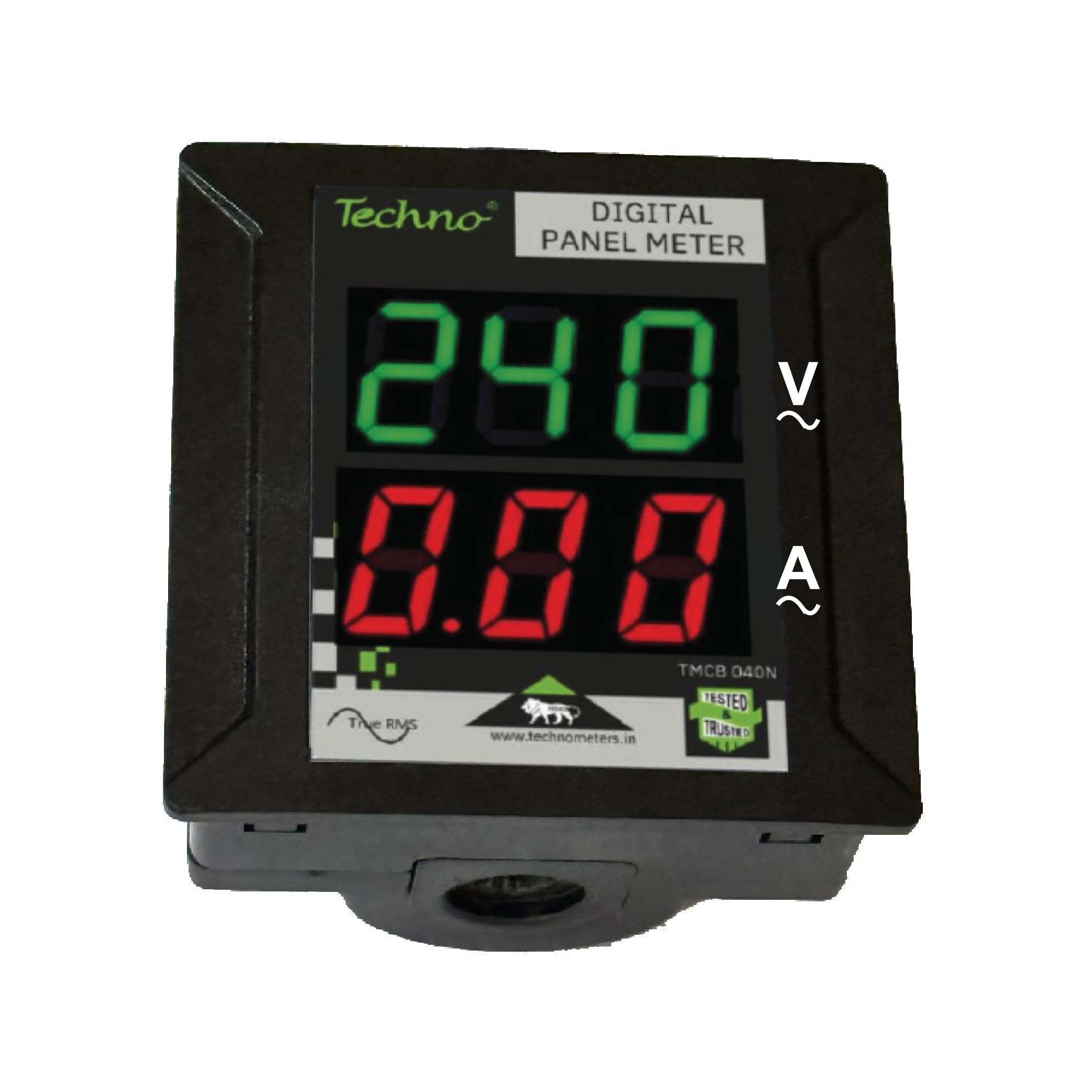 Volt Amps Panel Meter with Inbuilt CT - 72 x 72 mm size - Compact Size - (TMCB 040 (40A)) 72x72mm Panel Meter for Electrical & Submersible Panels-image-2