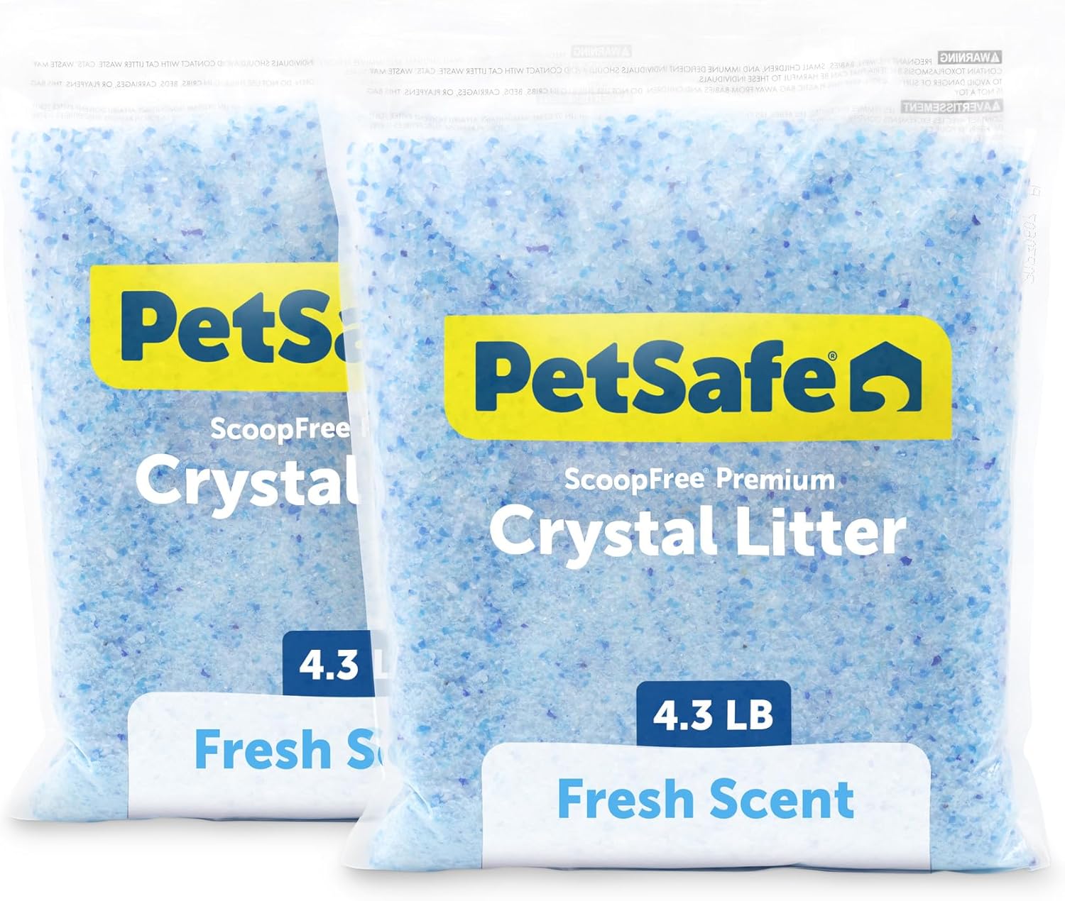 PetSafe ScoopFree Premium Crystal Cat Litter – Outperforms Clay Litter – Refill Packs – Reusable Tray Compatible – Fresh Scent – 4.3 lb Bags – 2 Pack