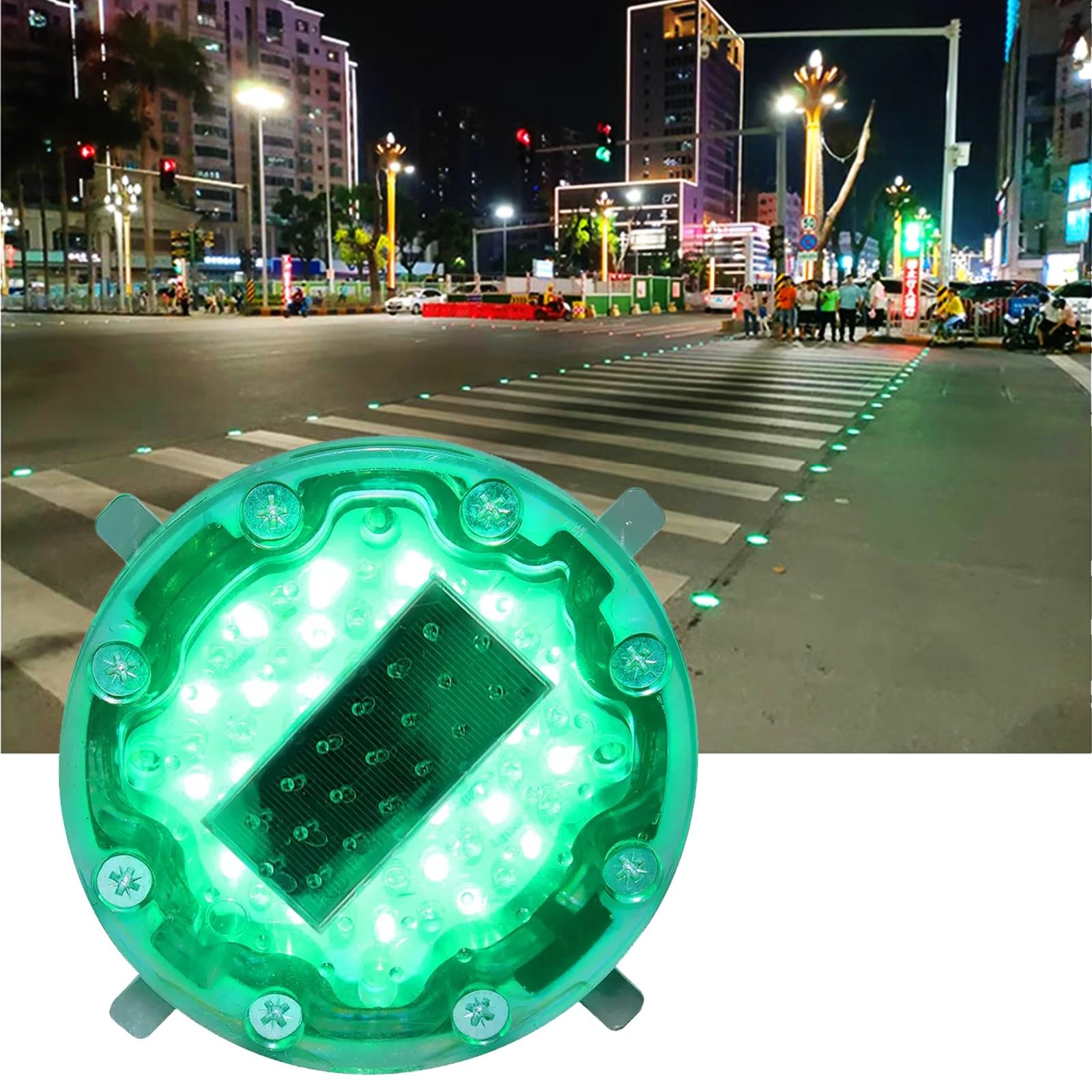 Semaforo solare, luci solari da esterno, semafori a LED for banchine, di segnalazione stradali, terra impermeabili, for avvertimento, illuminazione e segnaletica (rosso)