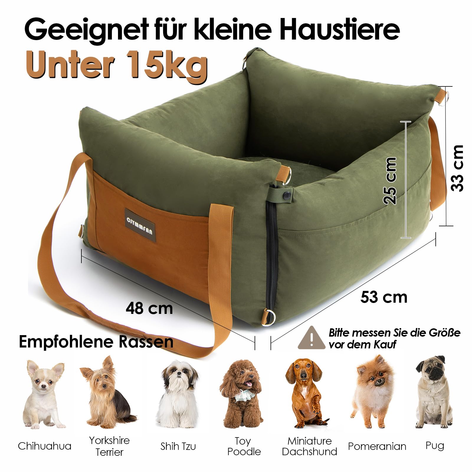 Asiento para perros para coches para perros pequeños de menos de 15 kg, cesta portátil para perros con área de descanso extensible, asiento de viaje para mascotas extraíble y lavable con