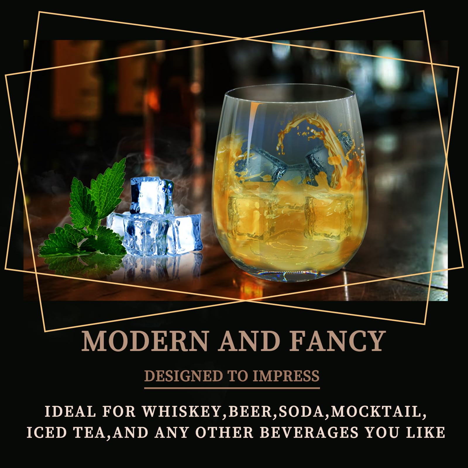 11 oz Rocks Whiskey Highball Glass Funny Because Work