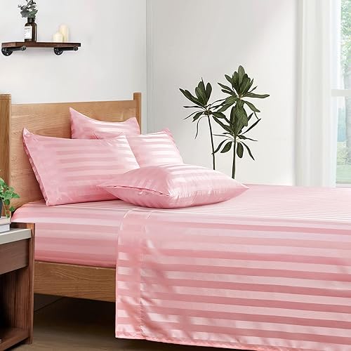 Miniatura 99 de P Pothuiny Sábanas de satén King (6 piezas, negro) – Juego de sábanas de satén sedoso de lujo tamaño King, juego de sábanas extra suaves, 1 sábana